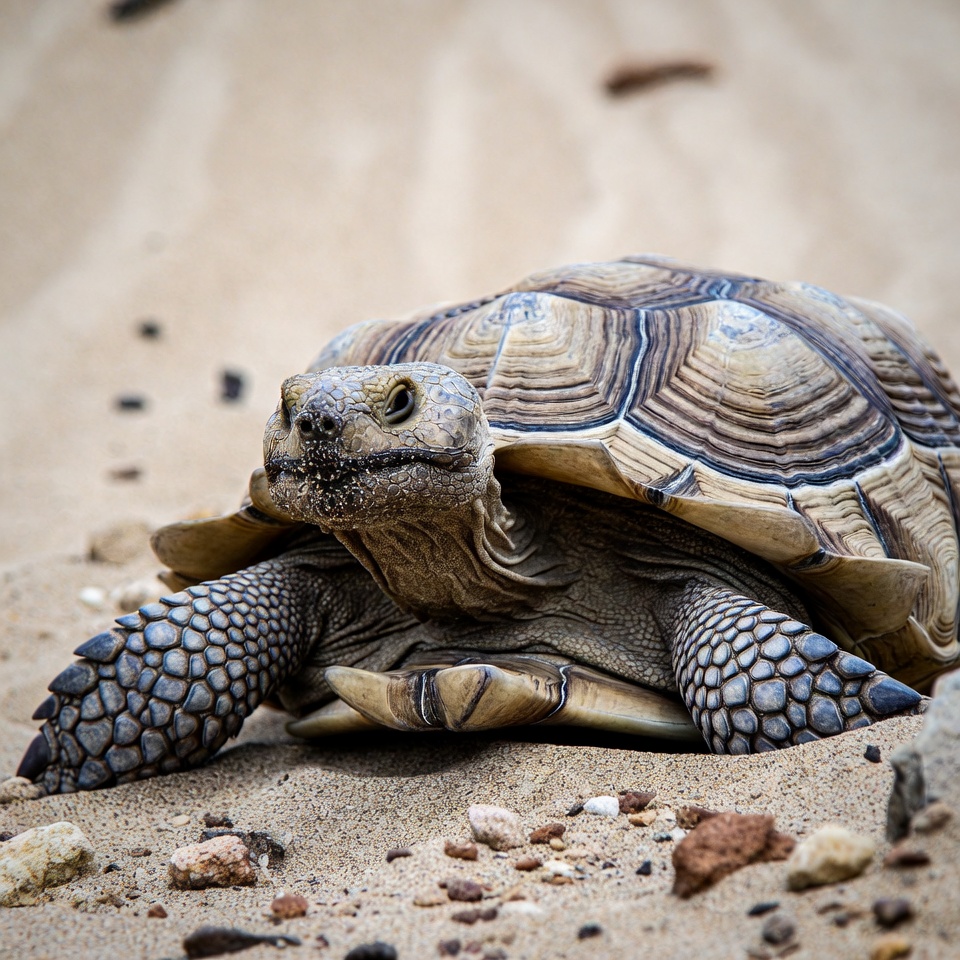 Tortoise on sandy ground Tortoise on sandy ground