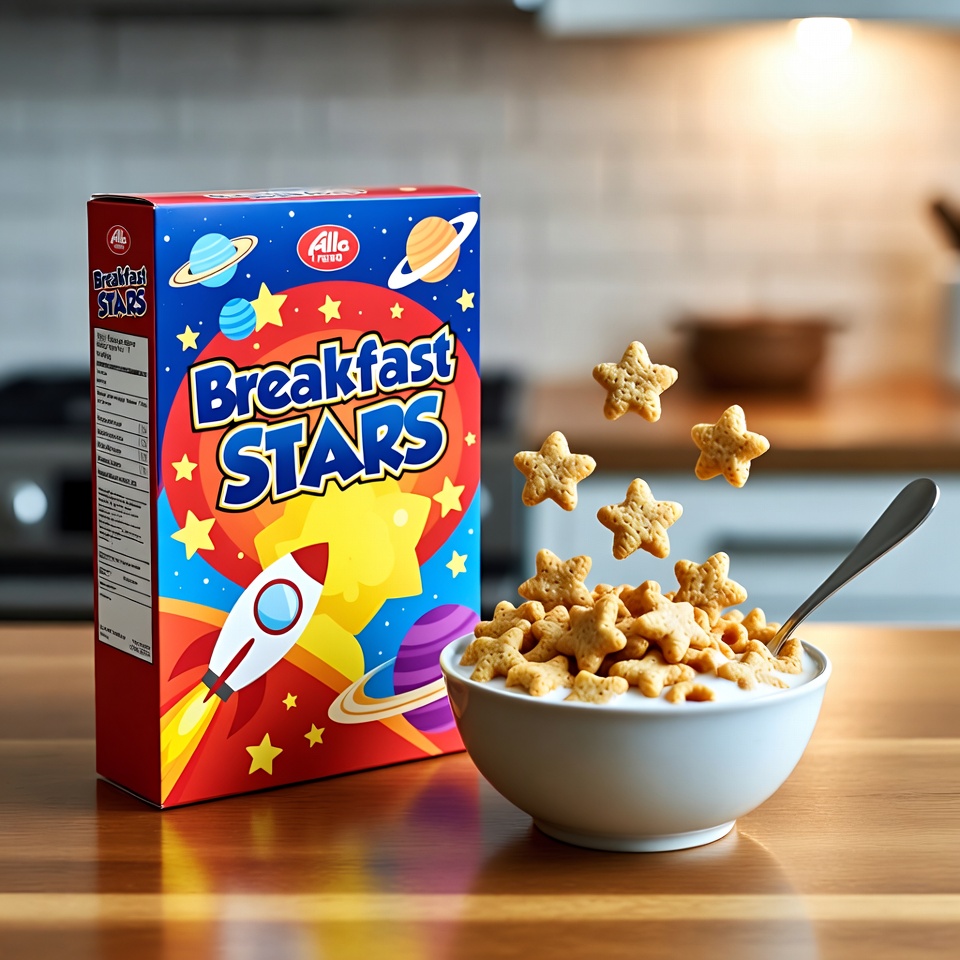 Breakfast Stars Cereal Box and Bowl Breakfast Stars Cereal Box and Bowl
