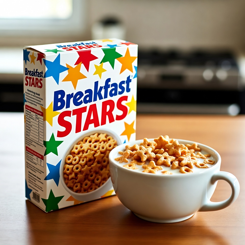 Breakfast Stars Cereal Box and Bowl Breakfast Stars Cereal Box and Bowl