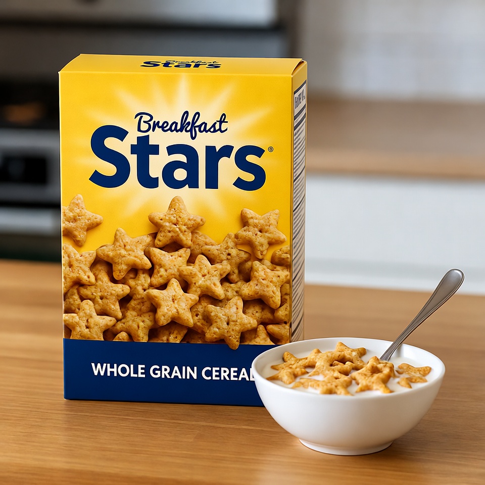 Breakfast Stars Cereal Box and Bowl Breakfast Stars Cereal Box and Bowl