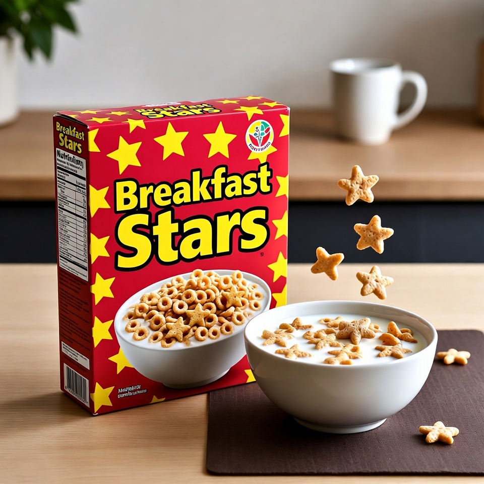 Breakfast Stars Cereal Box and Bowl Breakfast Stars Cereal Box and Bowl