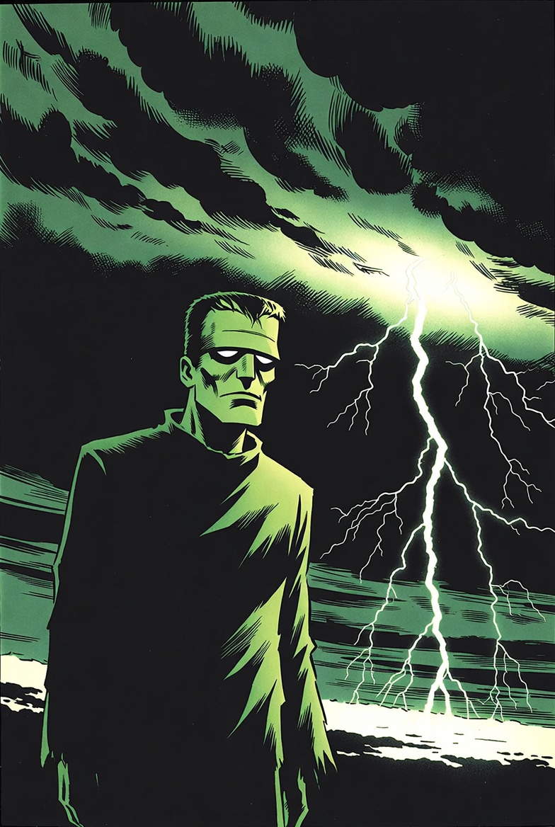 Frankenstein Monster in Lightning Storm Frankenstein Monster in Lightning Storm