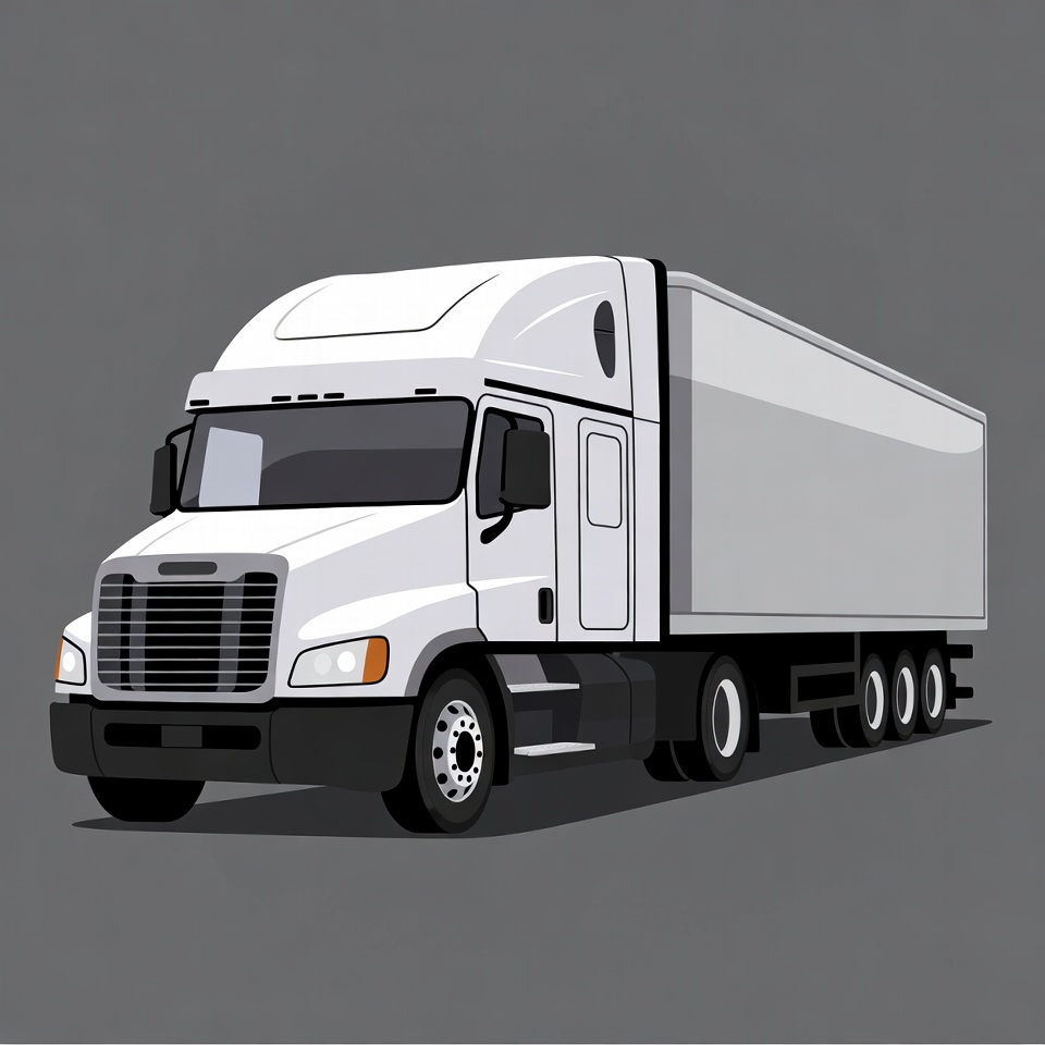 White Semi Truck Illustration White Semi Truck Illustration