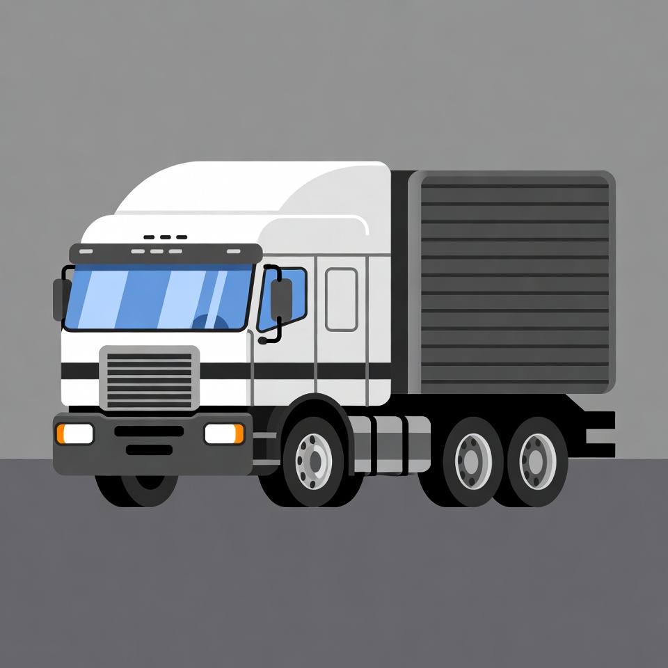 White Semi Truck Illustration White Semi Truck Illustration