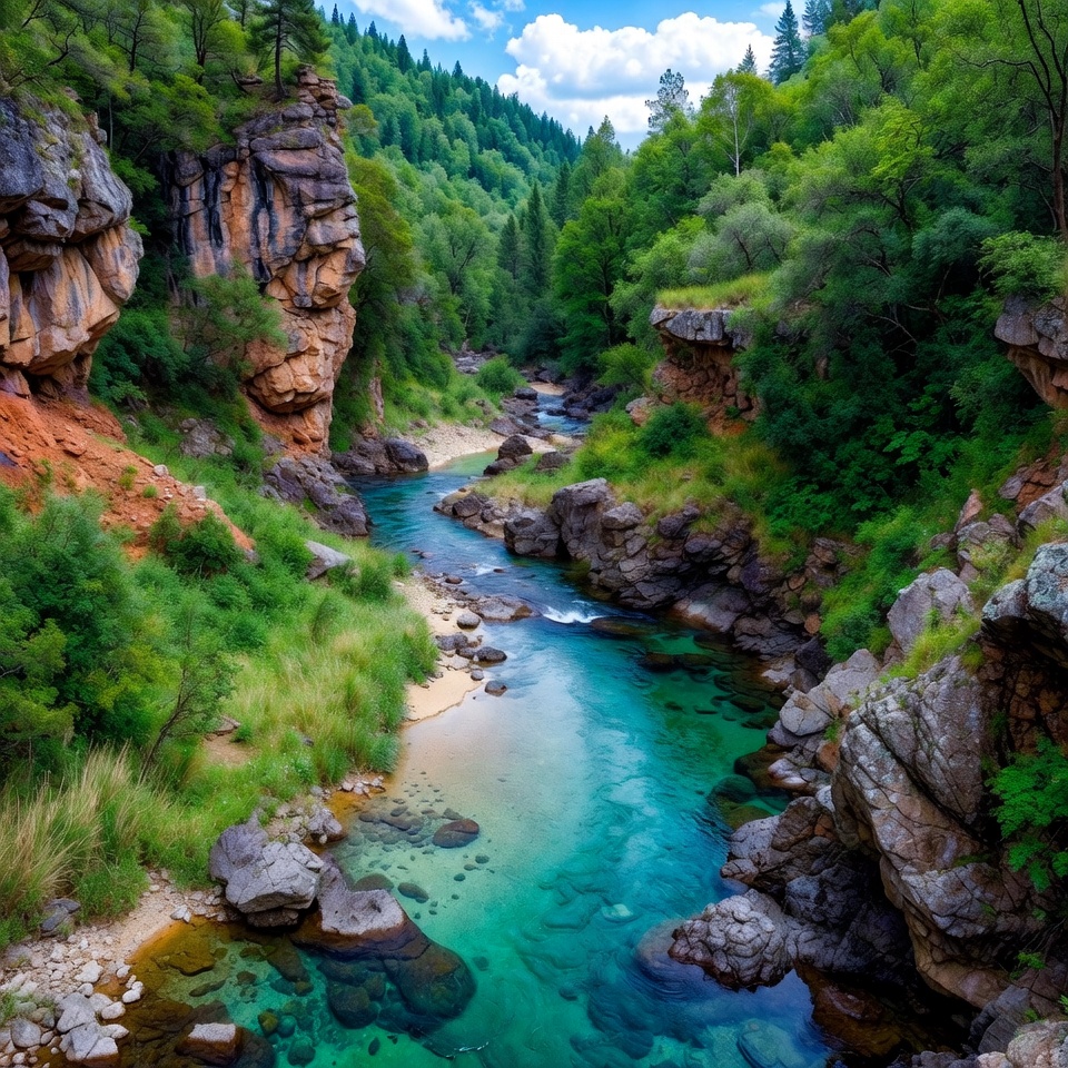Turquoise River in Forest Canyon Turquoise River in Forest Canyon