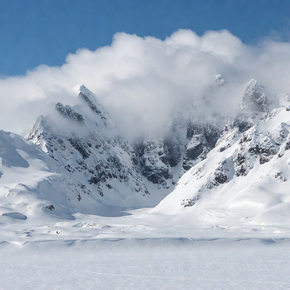 Snowy Mountains with Clouds Snowy Mountains with Clouds