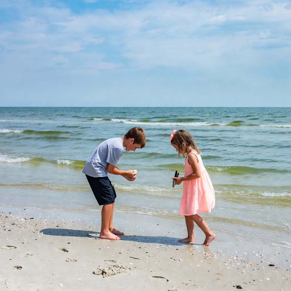 Boy and girl playing on beach Boy and girl playing on beach