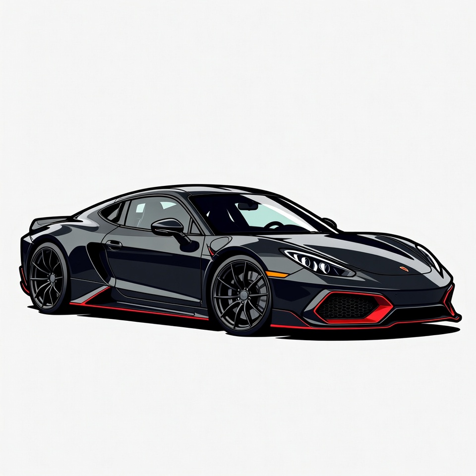 Black Sports Car Illustration Black Sports Car Illustration