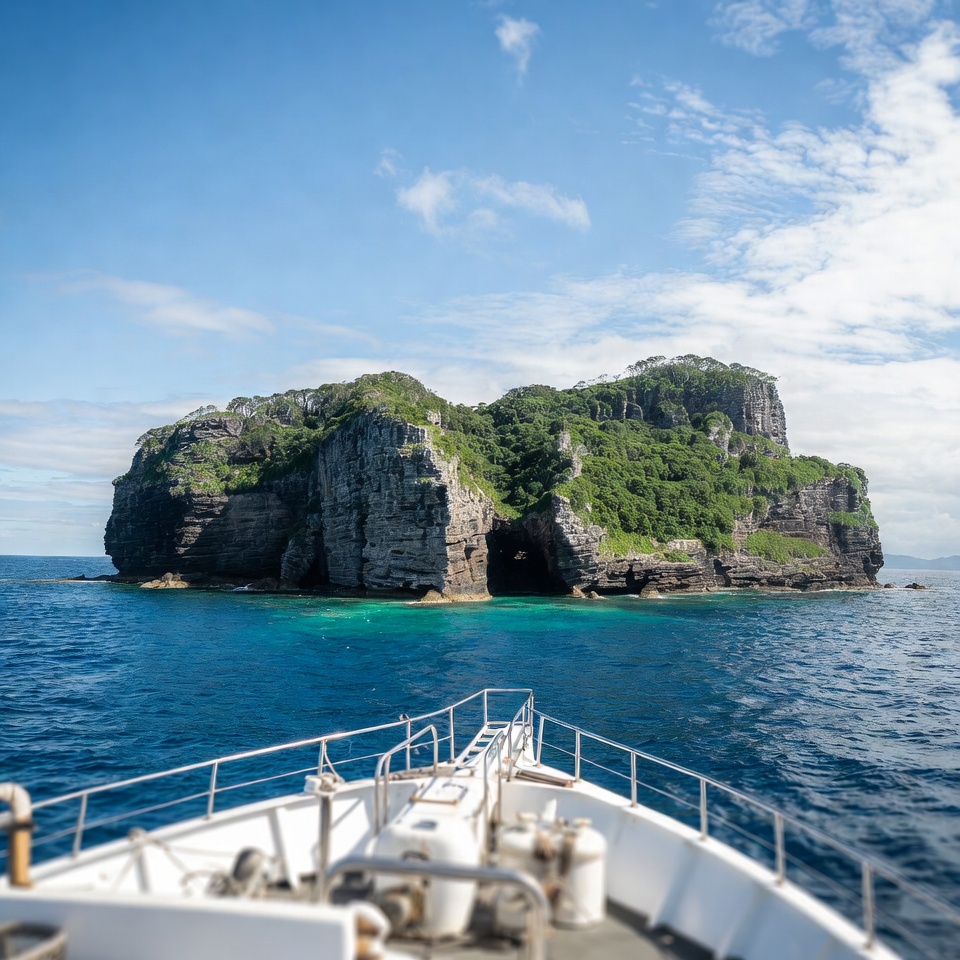 Lush Green Island from Boat Lush Green Island from Boat