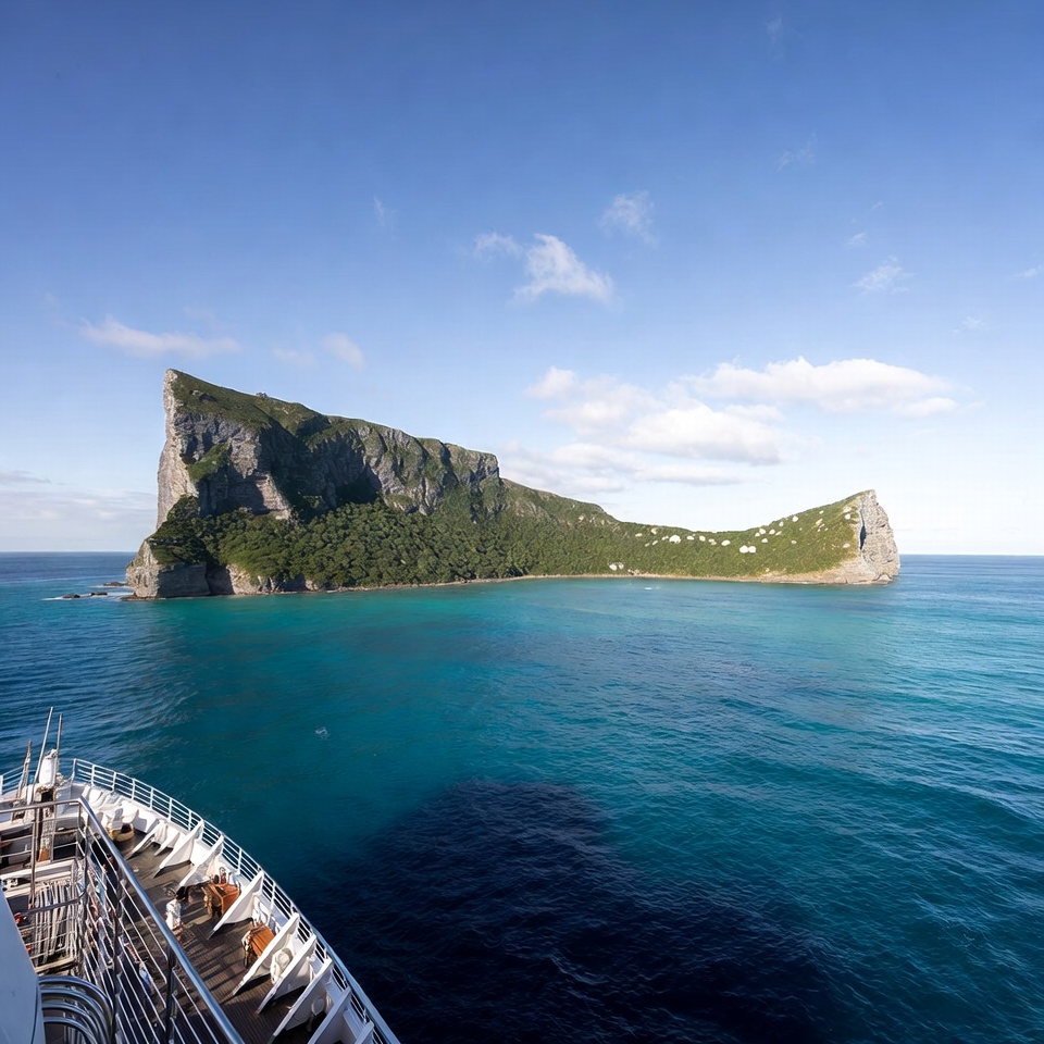 Cruise Ship Near Green Island Cliff Cruise Ship Near Green Island Cliff