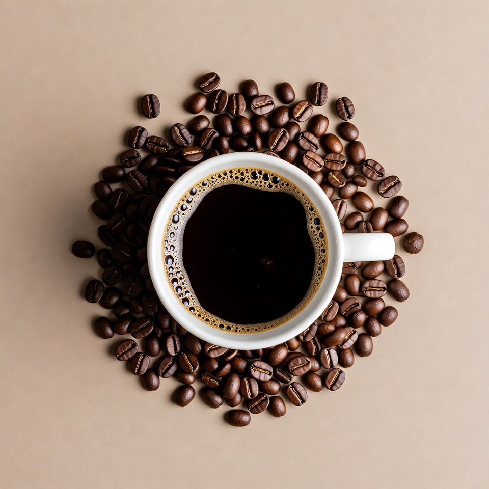Coffee Cup Surrounded by Beans Coffee Cup Surrounded by Beans