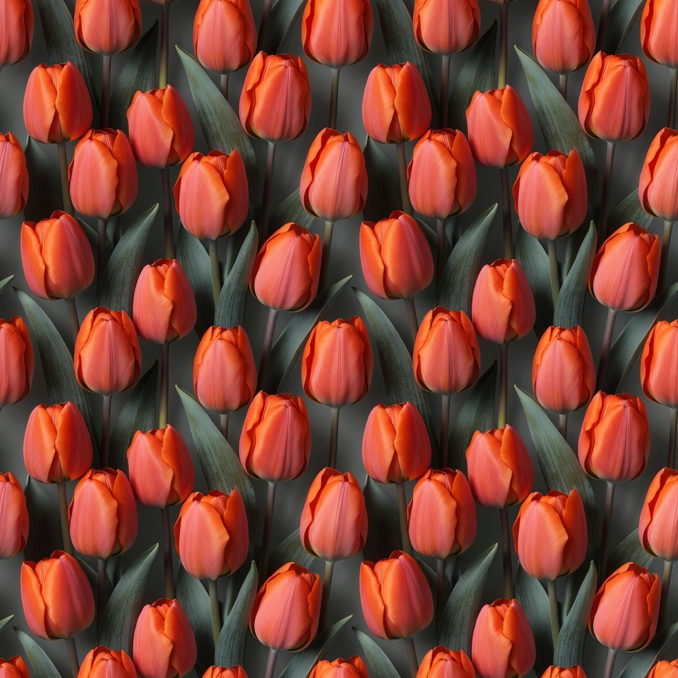 Orange Tulips Pattern Orange Tulips Pattern