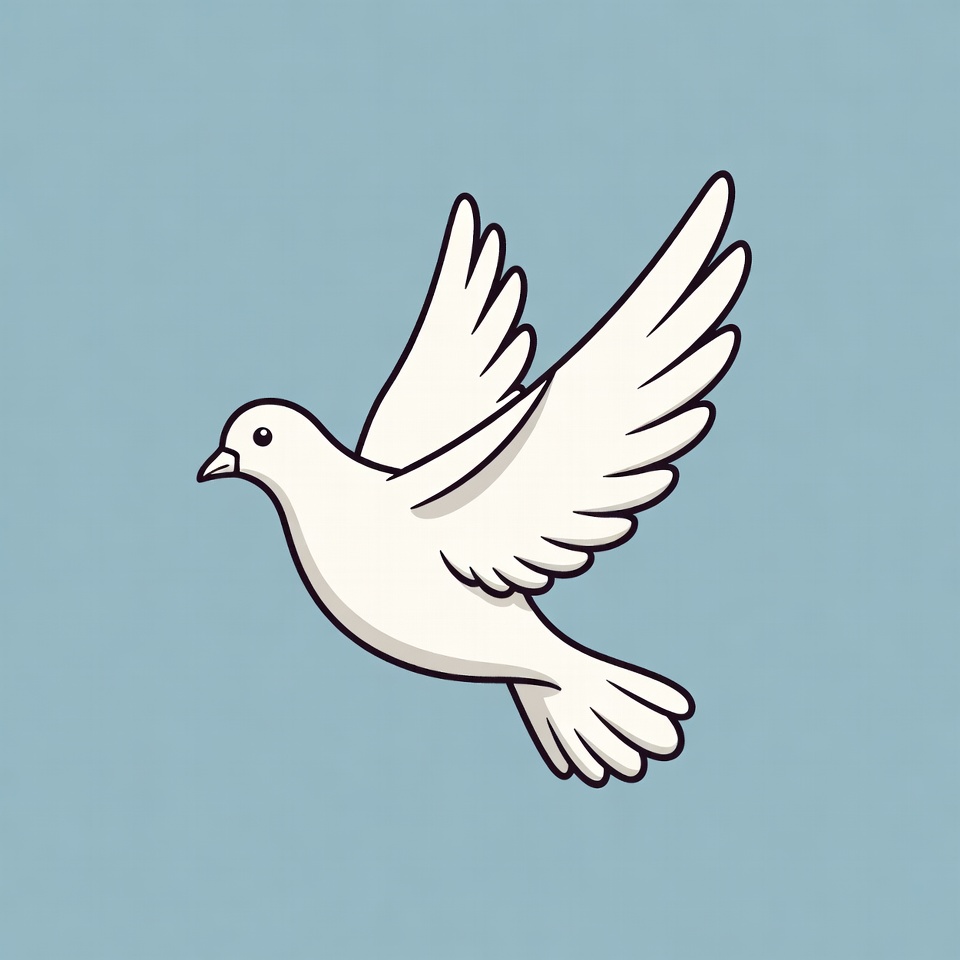 White Dove Flying Illustration White Dove Flying Illustration