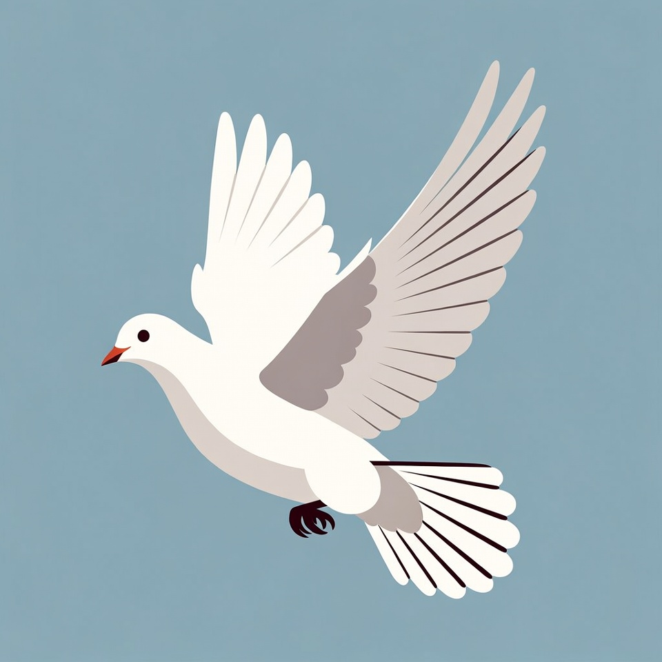 White Dove Flying Illustration White Dove Flying Illustration