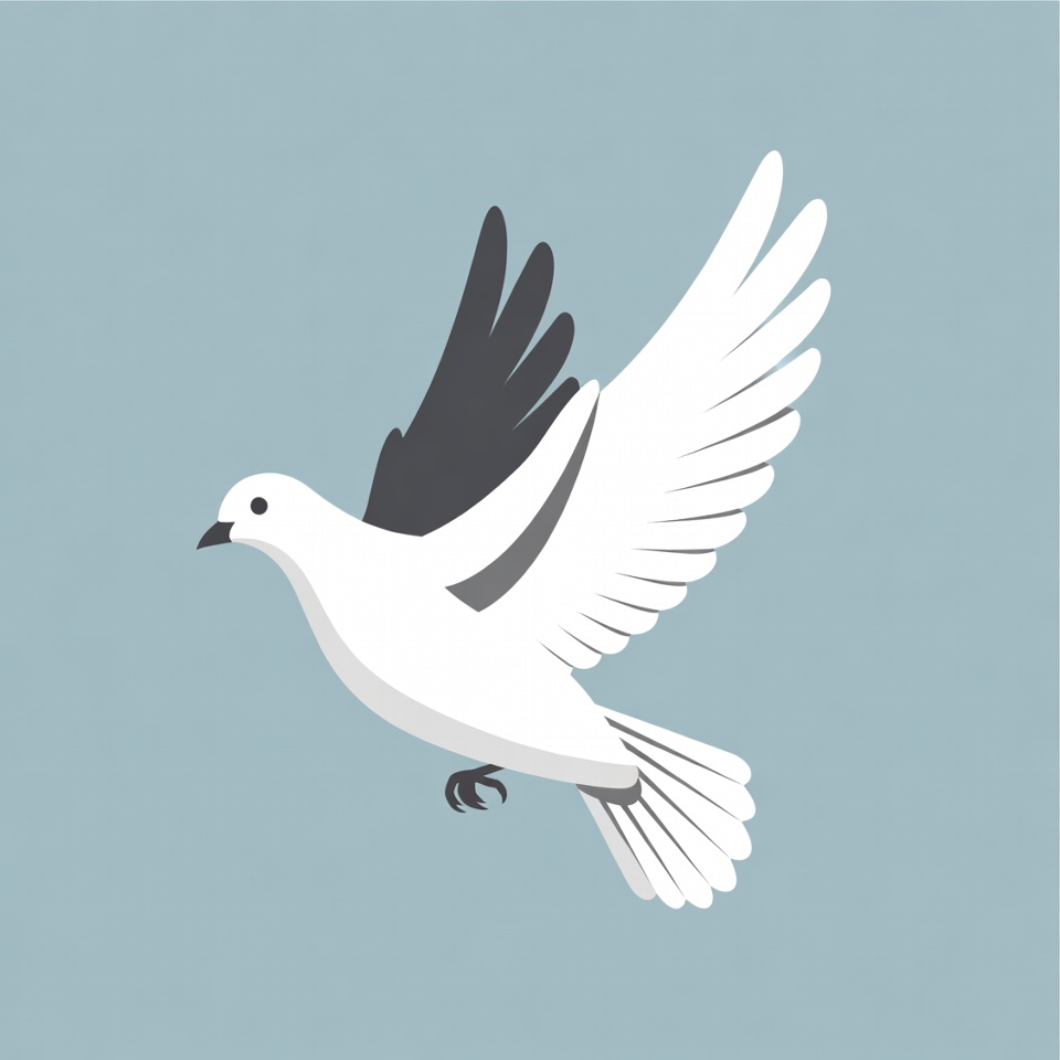White dove flying illustration White dove flying illustration