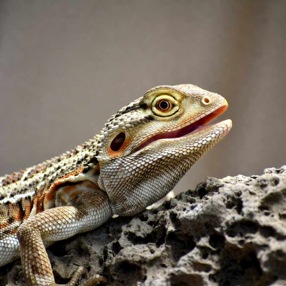 Bearded Dragon Lizard on Rock Bearded Dragon Lizard on Rock
