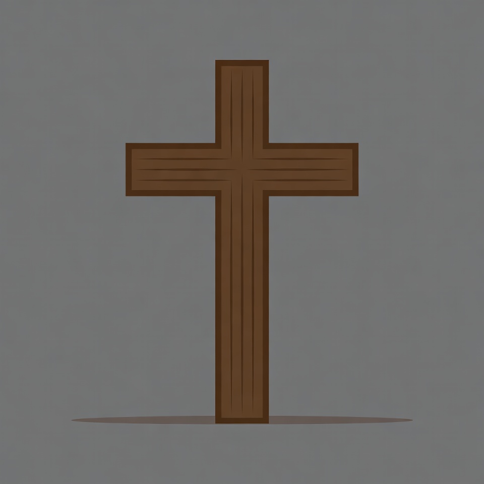 Wooden cross on gray background Wooden cross on gray background