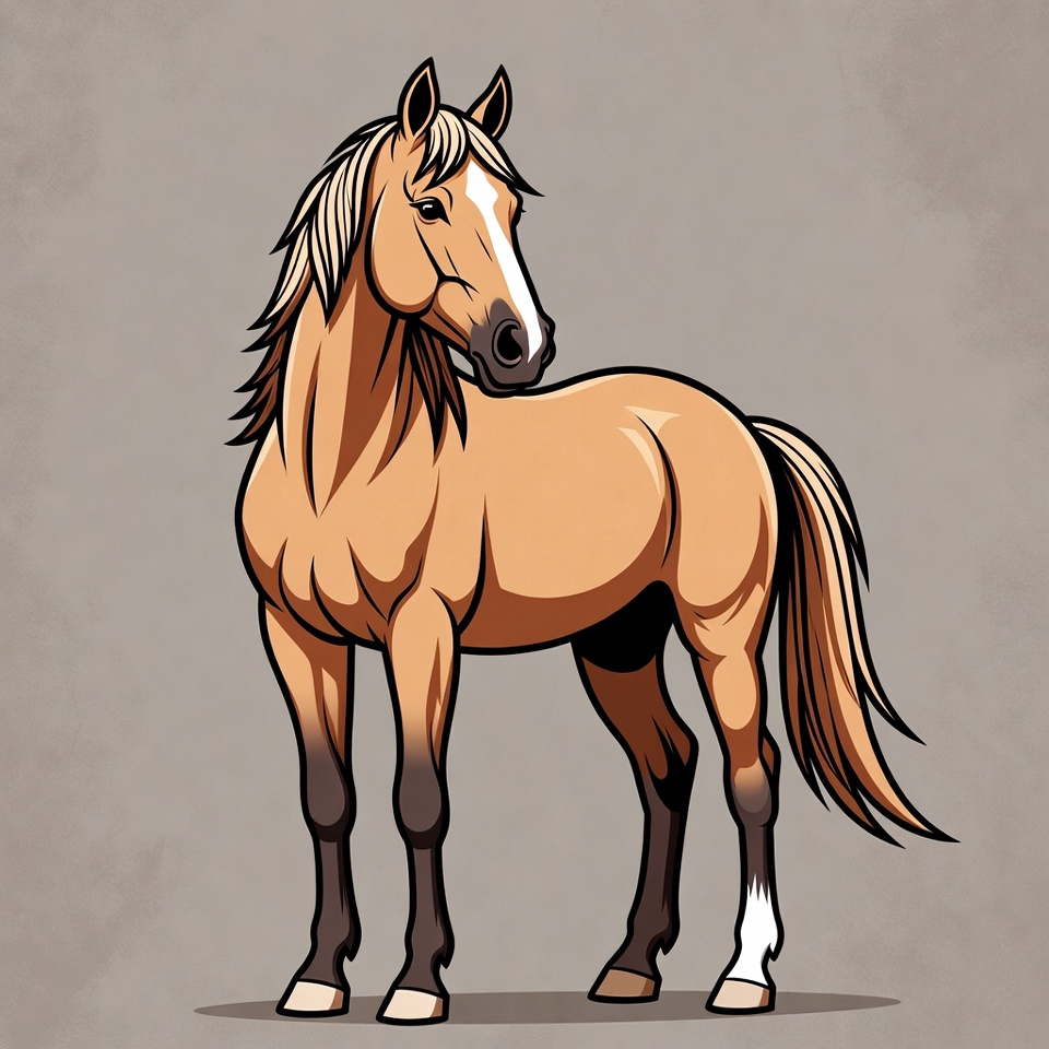 Palomino horse illustration Palomino horse illustration