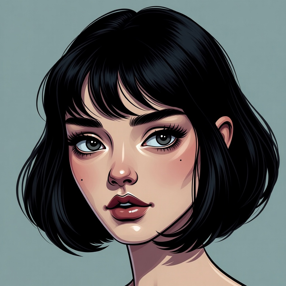 Beautiful woman with bob haircut Beautiful woman with bob haircut