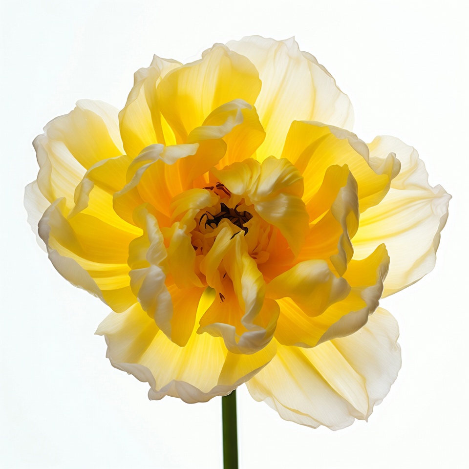 Yellow Dahlia Flower on White Background Yellow Dahlia Flower on White Background
