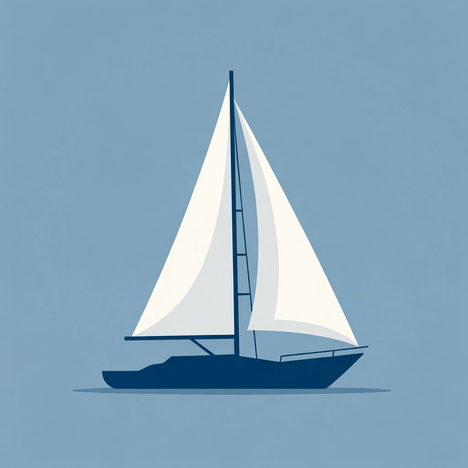 Sailboat on blue background Sailboat on blue background