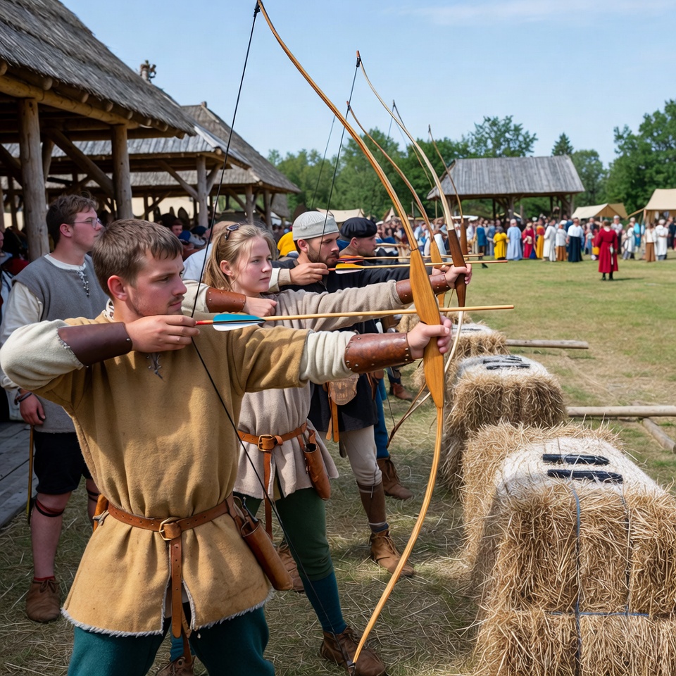Medieval Archers Shooting Bows Medieval Archers Shooting Bows