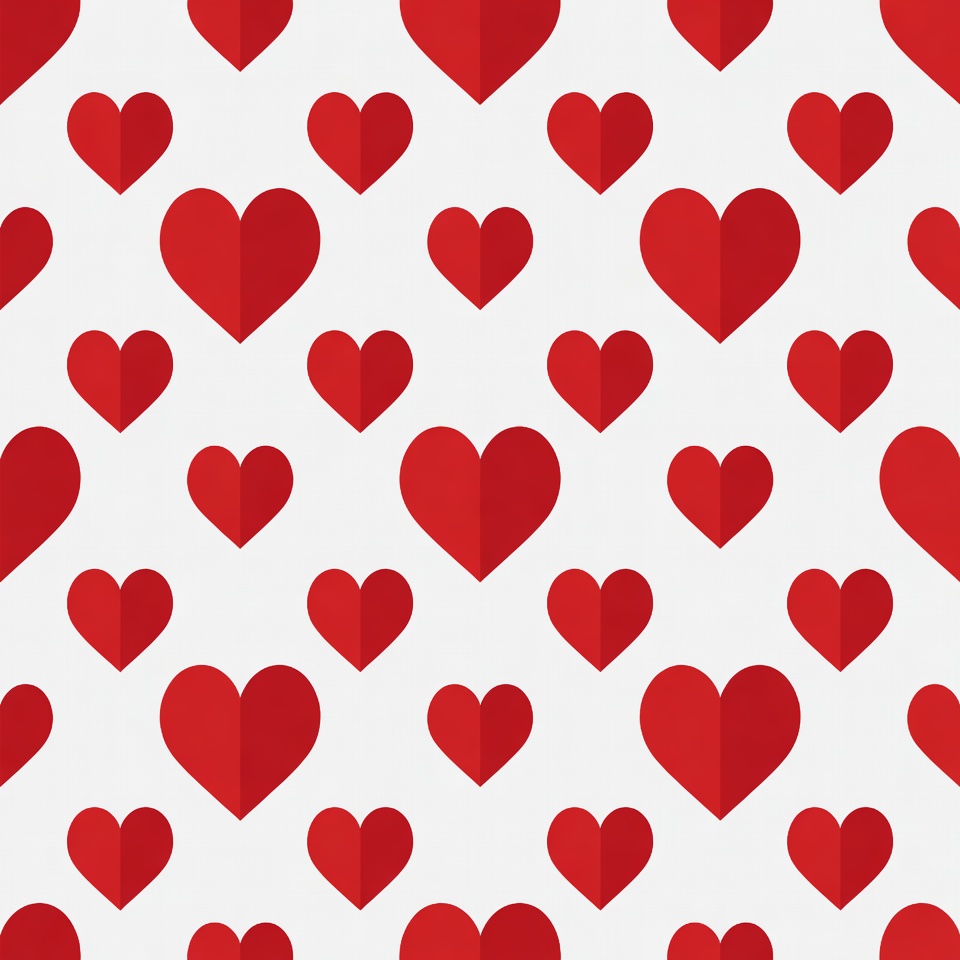 Red Hearts Pattern on White Red Hearts Pattern on White