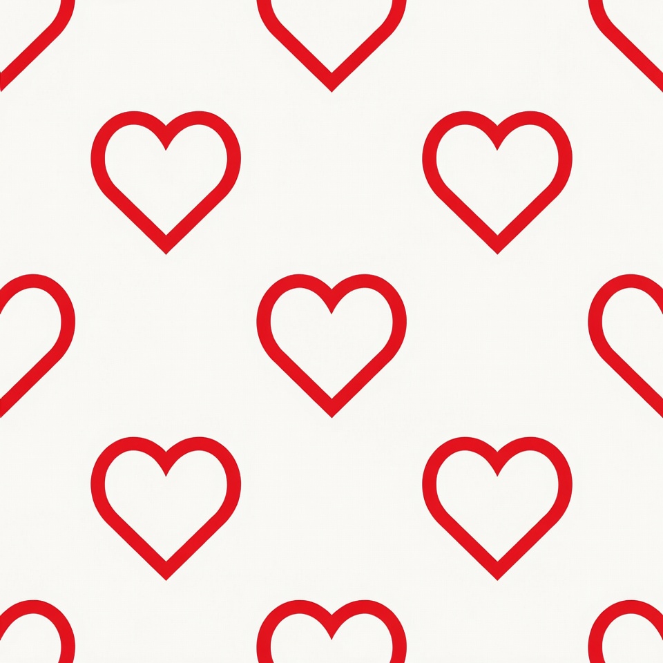 Red Outline Hearts Pattern Red Outline Hearts Pattern