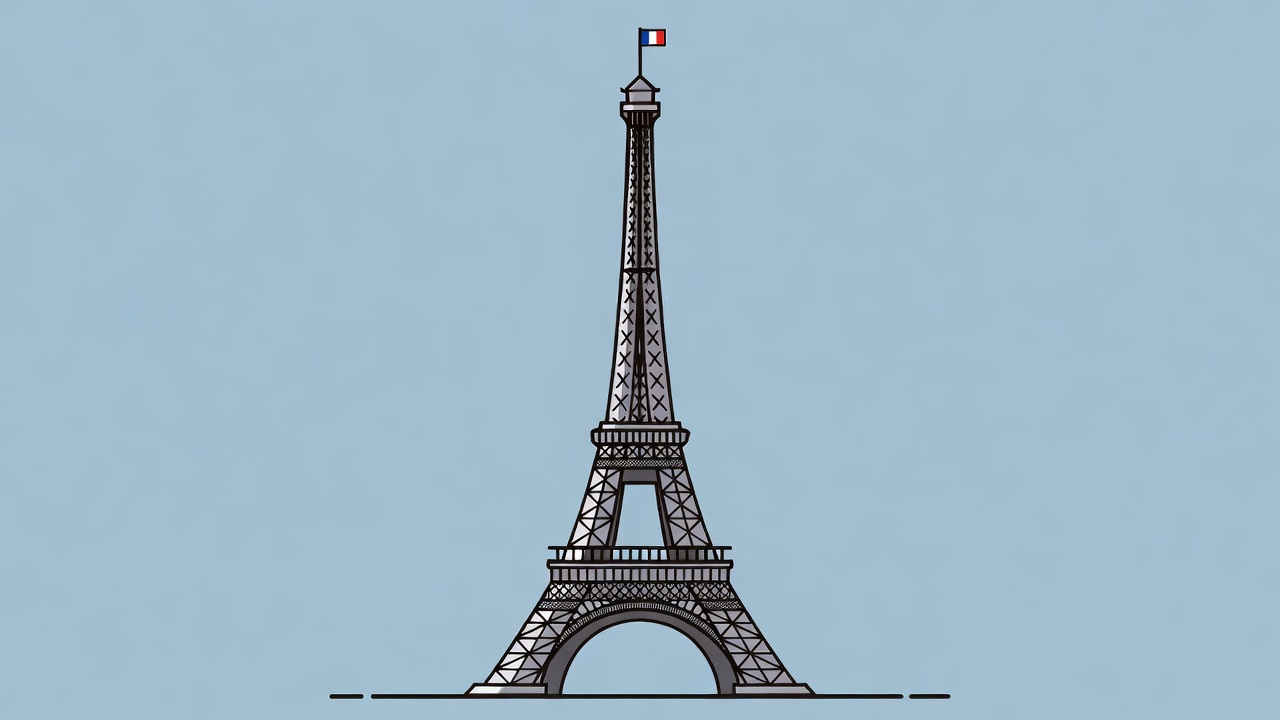 Eiffel Tower with French Flag Eiffel Tower with French Flag