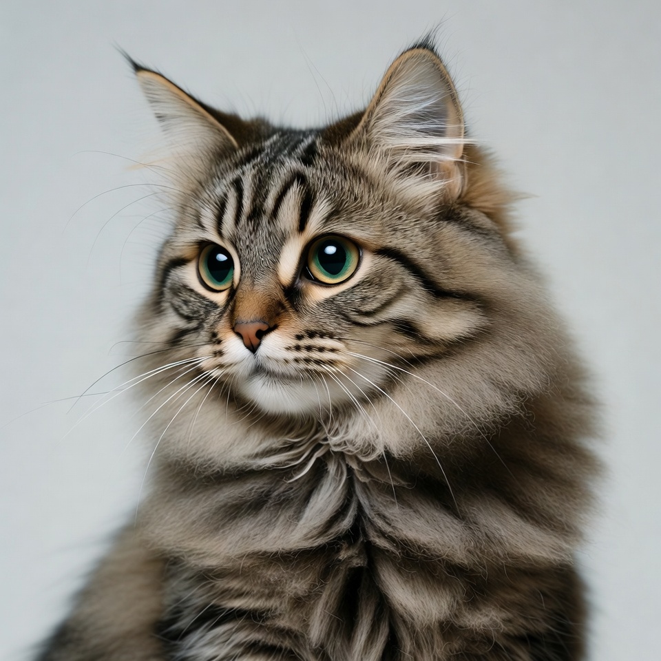 Tabby cat with green eyes Tabby cat with green eyes