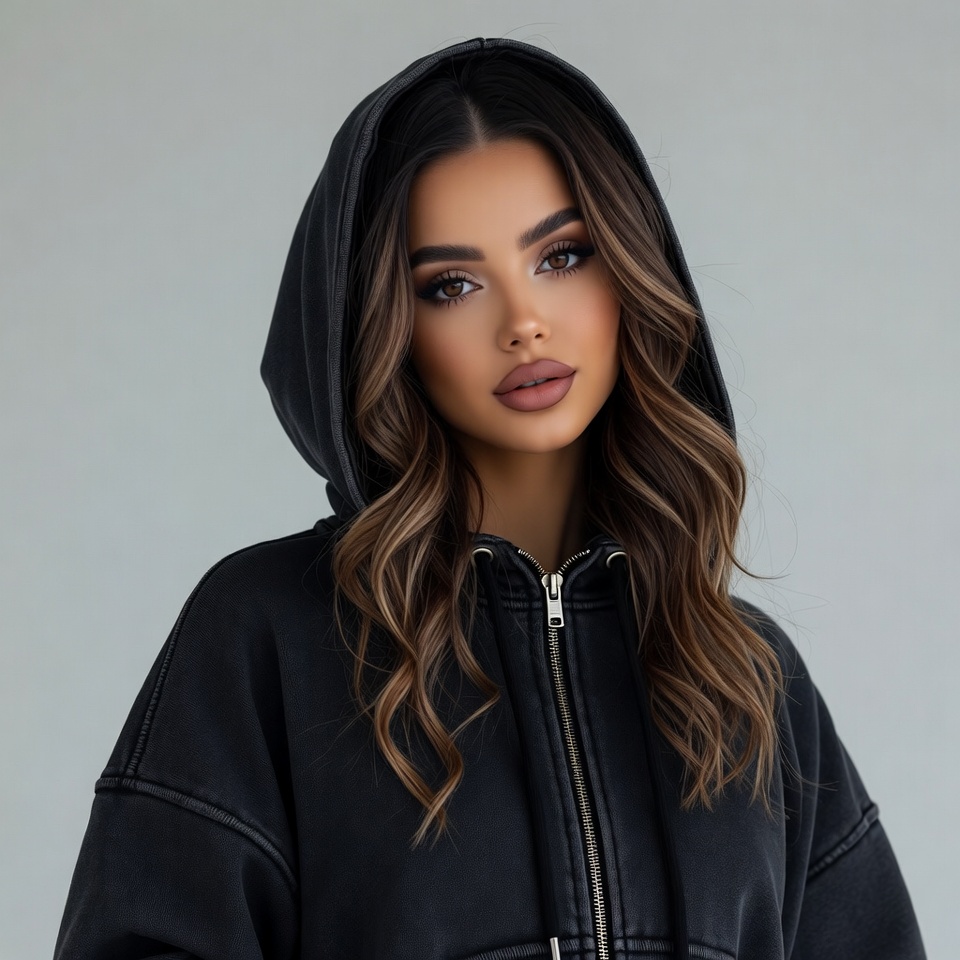 Woman in black hoodie Woman in black hoodie