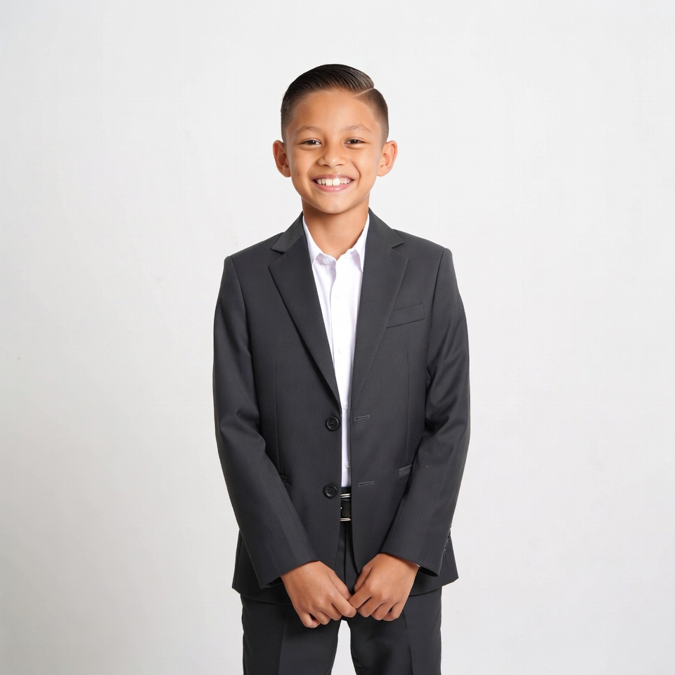 Smiling Asian boy in suit Smiling Asian boy in suit