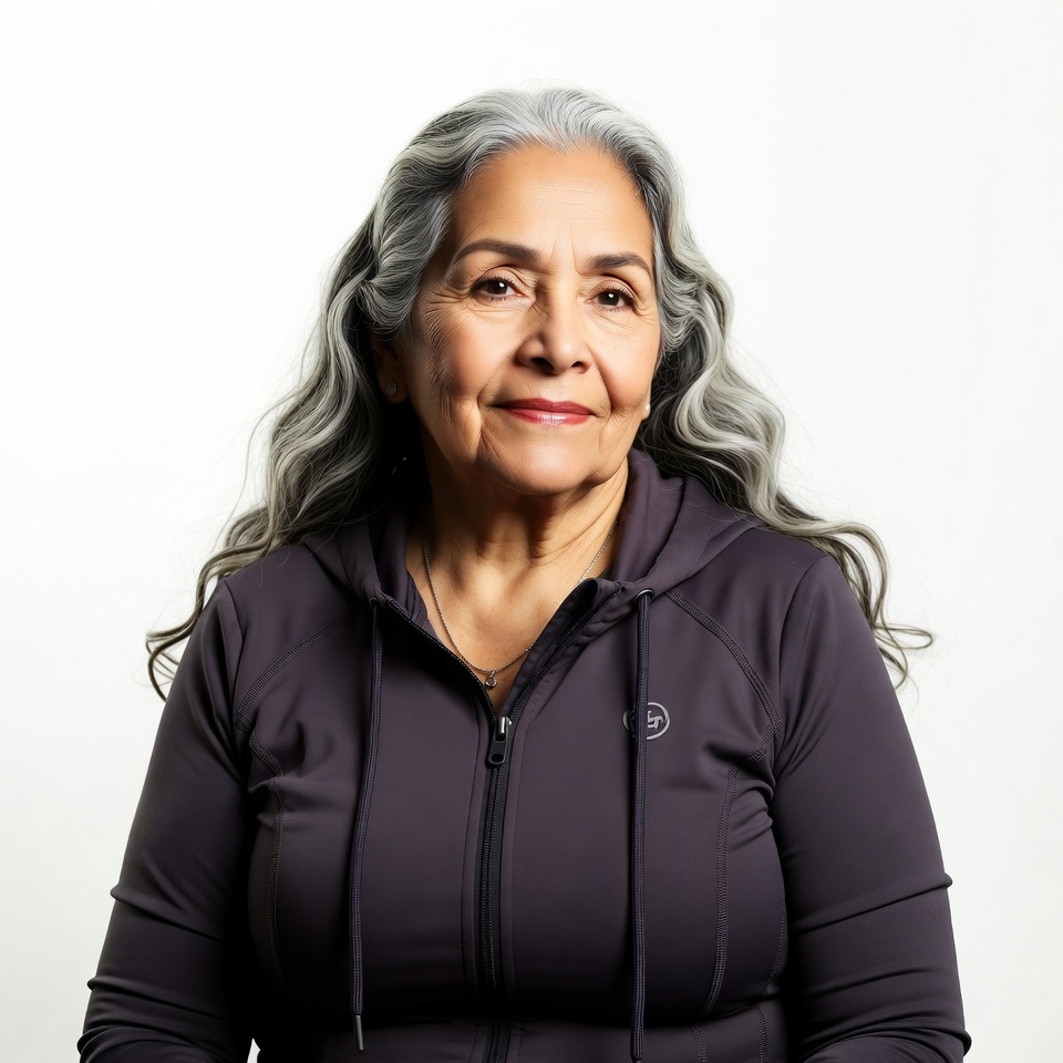 Smiling Latino woman in hoodie Smiling Latino woman in hoodie