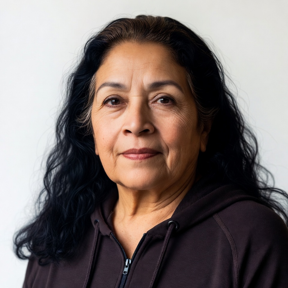 Latina woman in hoodie smiling Latina woman in hoodie smiling