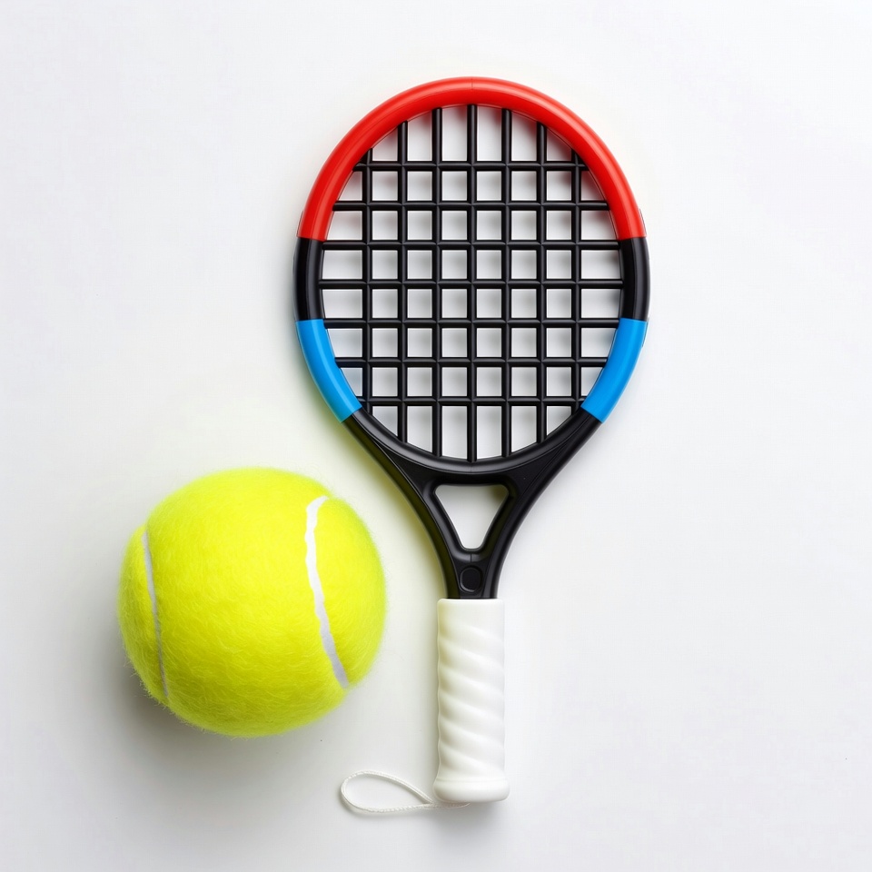 Red Kids Tennis Racket and Ball Red Kids Tennis Racket and Ball