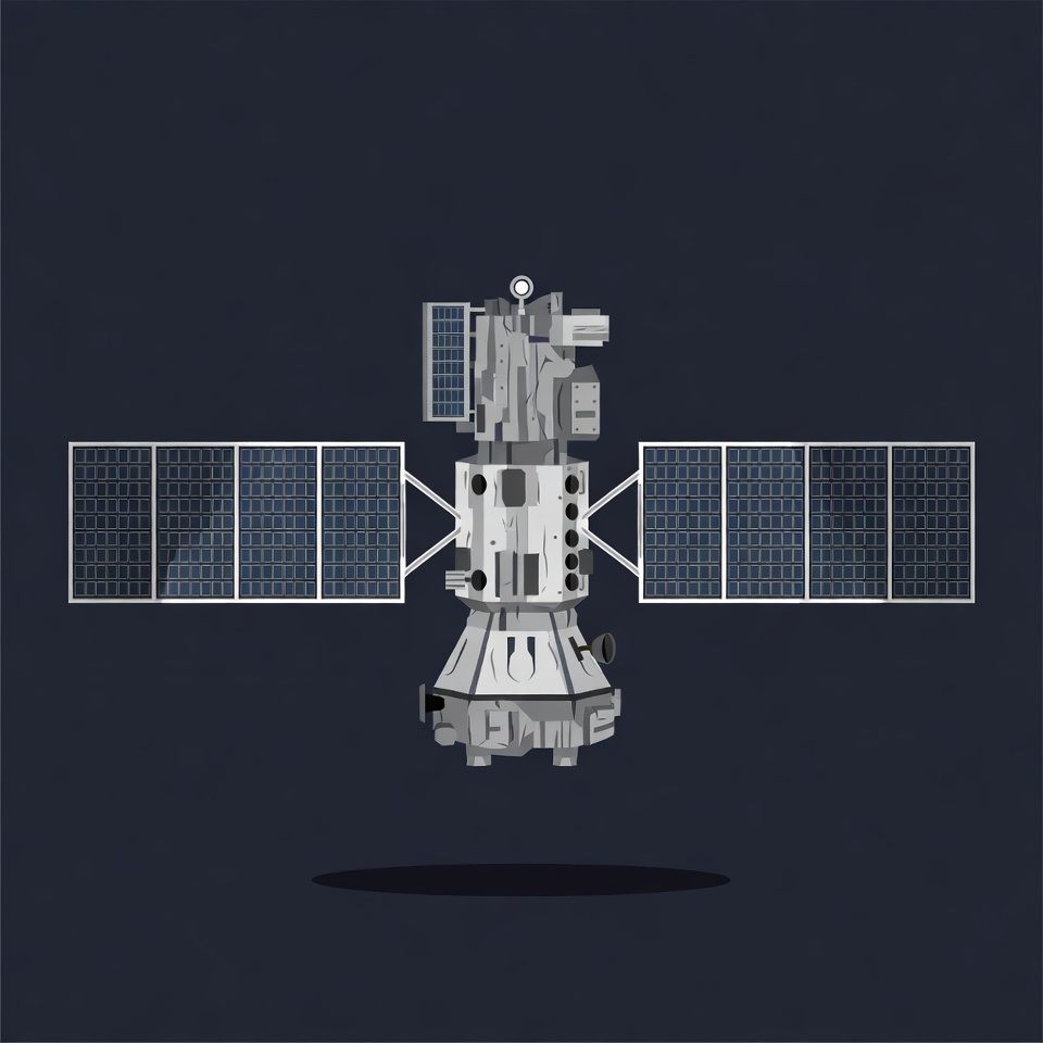 Satellite with solar panels Satellite with solar panels