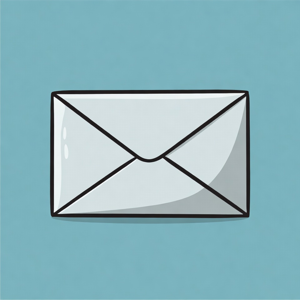 White envelope illustration White envelope illustration