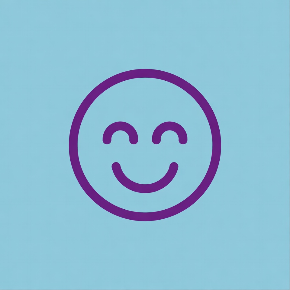 Purple Smiling Face Icon Purple Smiling Face Icon