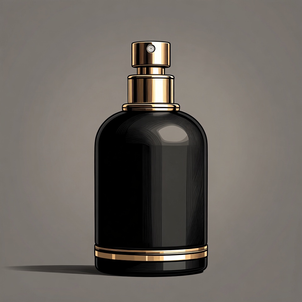 Black Perfume Bottle with Gold Sprayer Black Perfume Bottle with Gold Sprayer