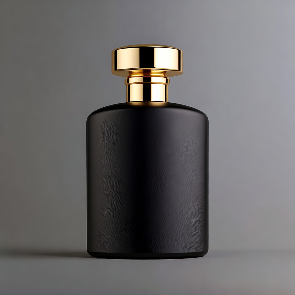 Black Perfume Bottle with Gold Cap Black Perfume Bottle with Gold Cap