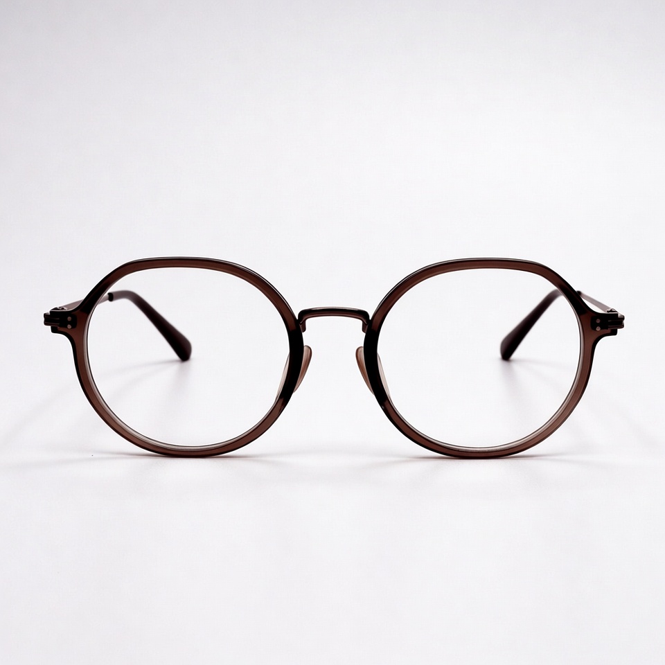 Brown Round Transparent Eyeglasses Brown Round Transparent Eyeglasses