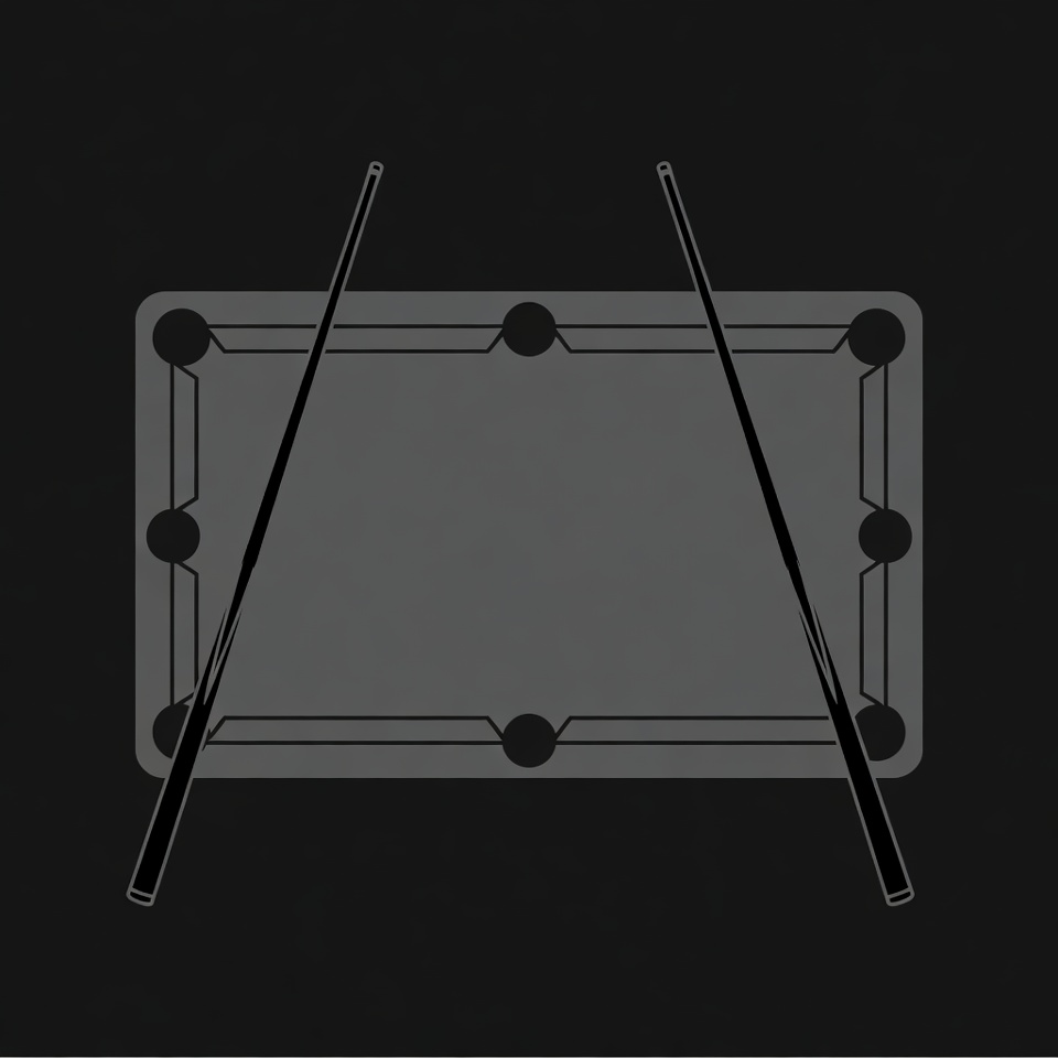 Pool Table with Crossed Cue Sticks Pool Table with Crossed Cue Sticks