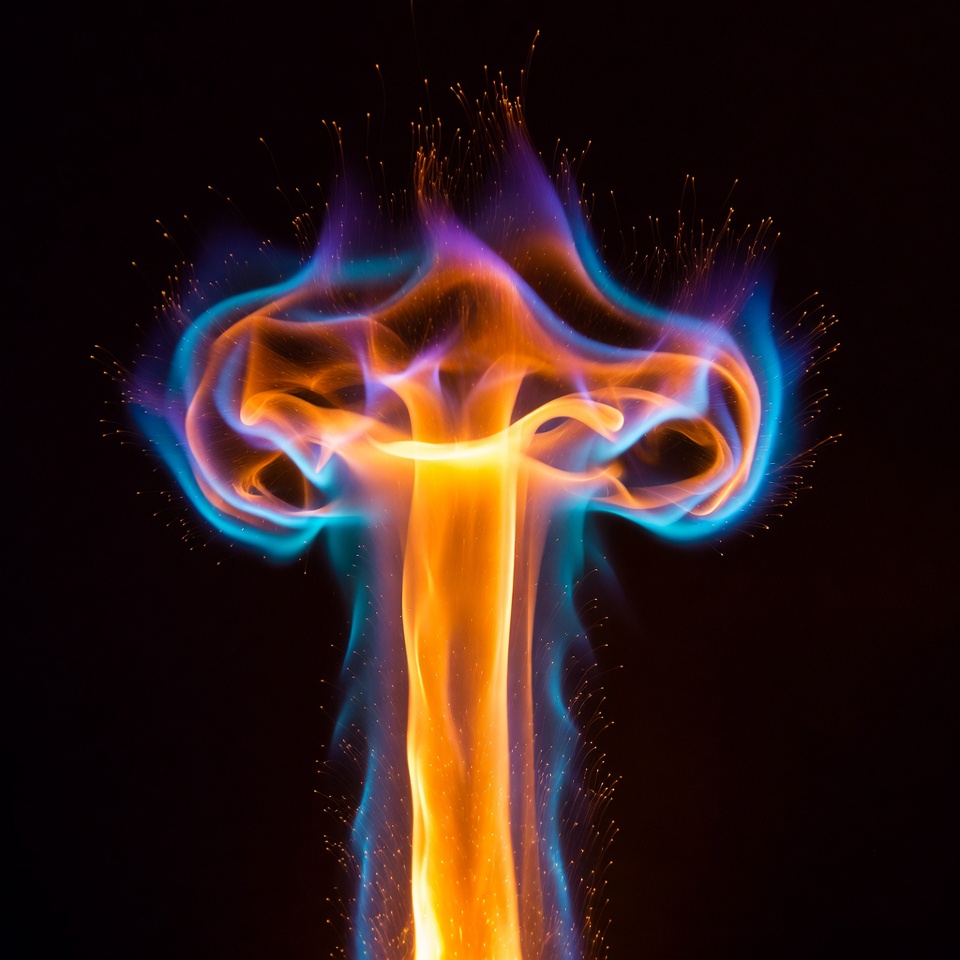 Blue Orange Mushroom Flame Explosion Blue Orange Mushroom Flame Explosion