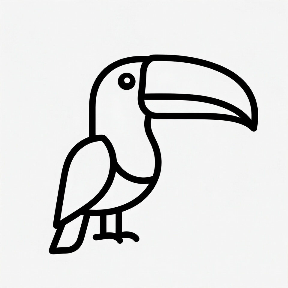 Line drawing toucan bird Line drawing toucan bird
