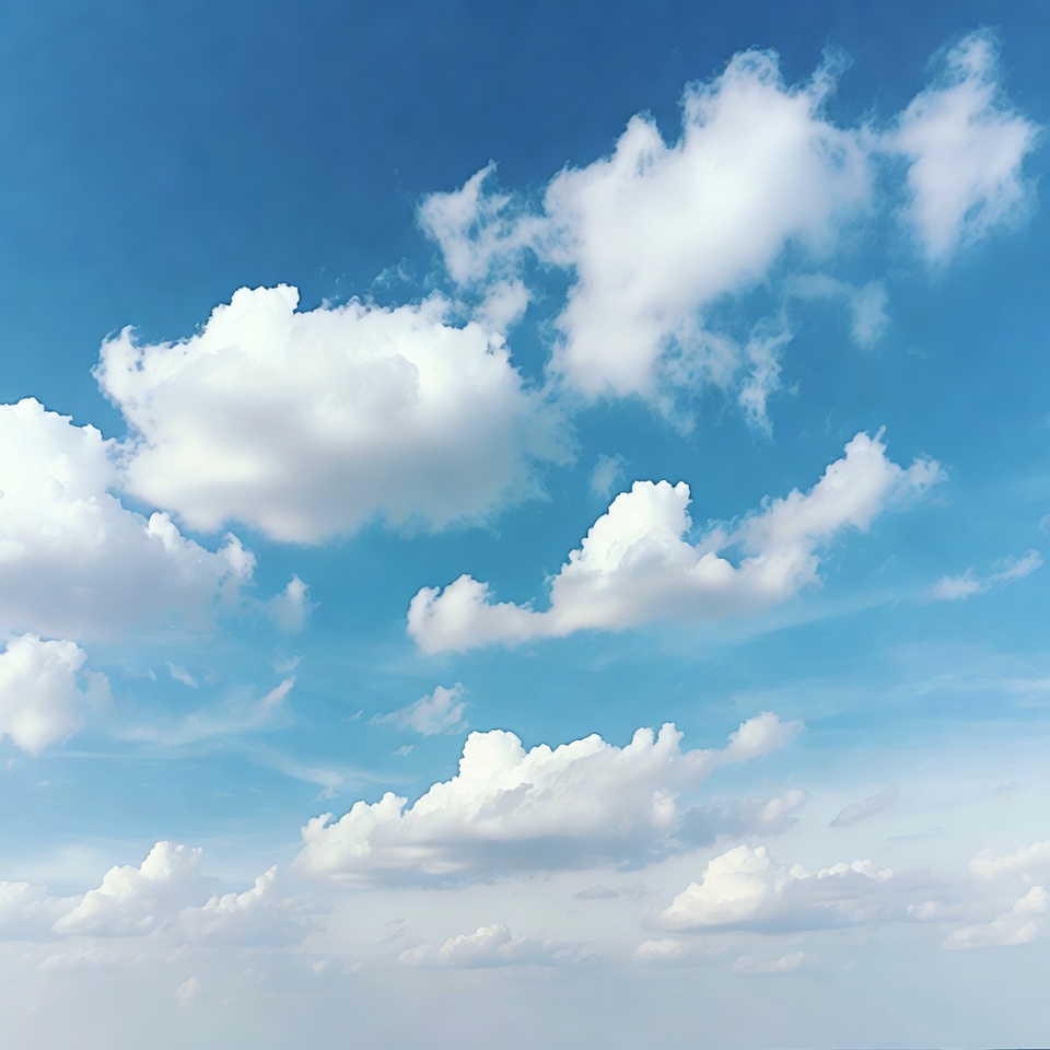 Fluffy White Clouds in Blue Sky Fluffy White Clouds in Blue Sky