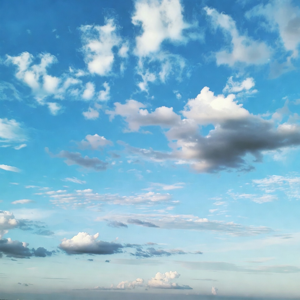 Fluffy Clouds in Blue Sky Fluffy Clouds in Blue Sky