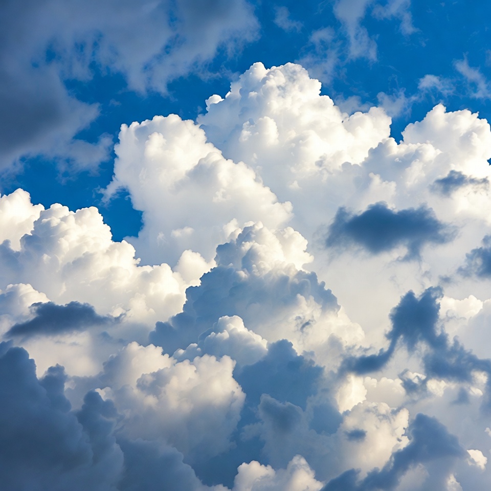 Fluffy White Clouds in Blue Sky Fluffy White Clouds in Blue Sky