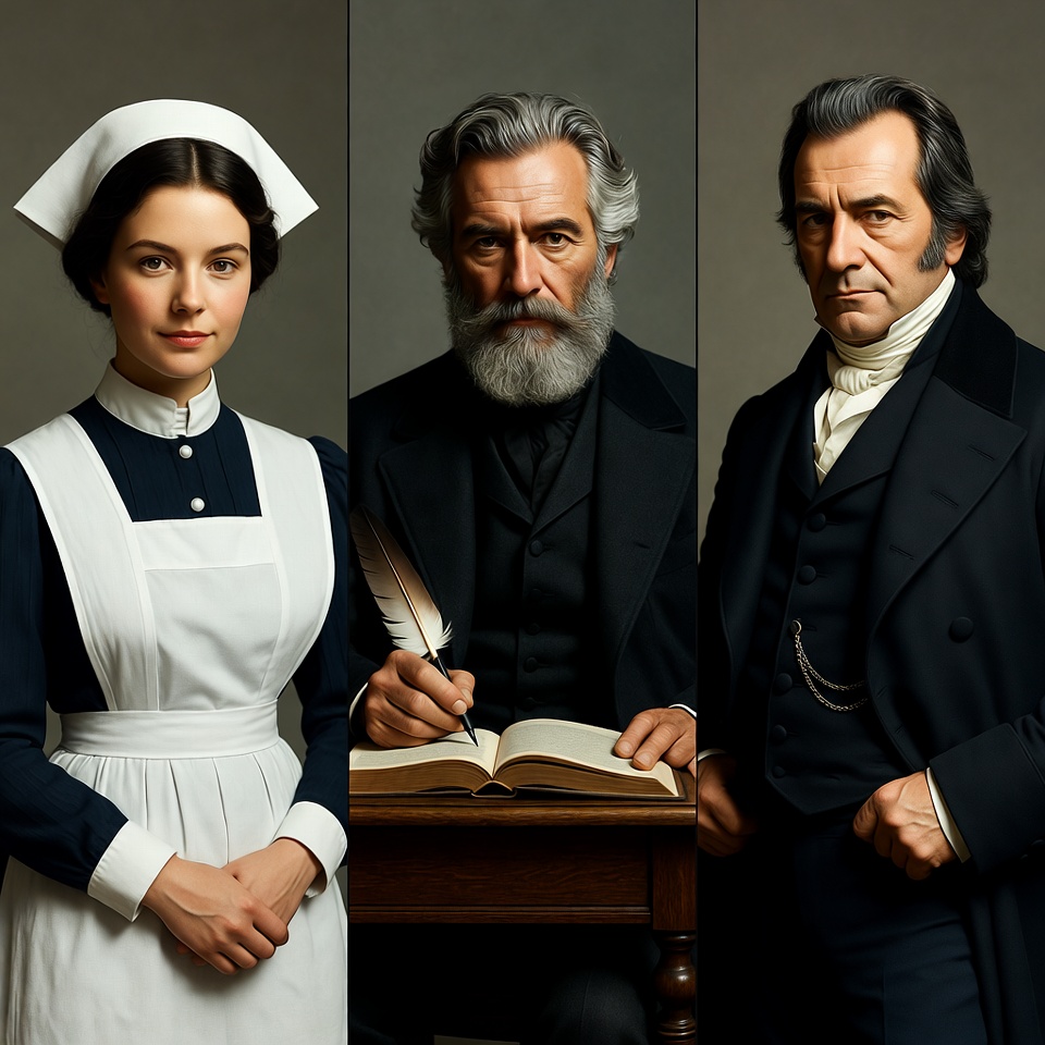 Nurse with Two Victorian Men Nurse with Two Victorian Men