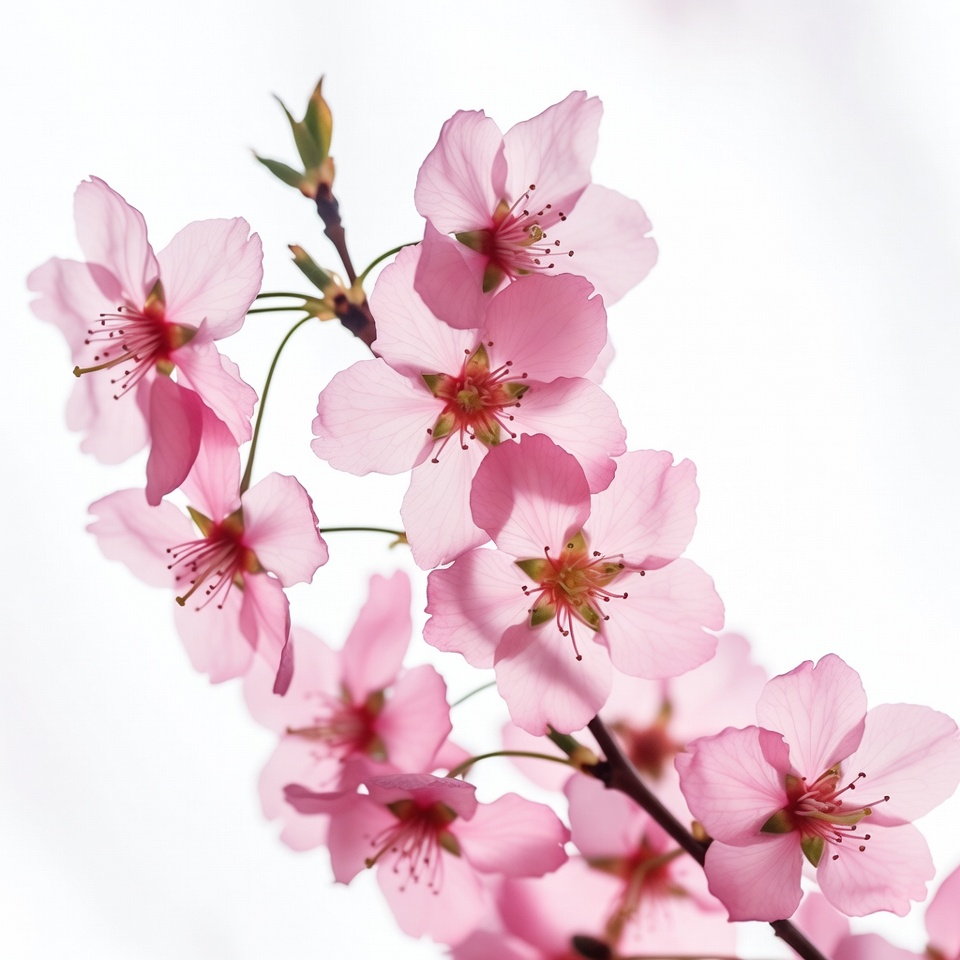 Pink Cherry Blossom Branch Pink Cherry Blossom Branch