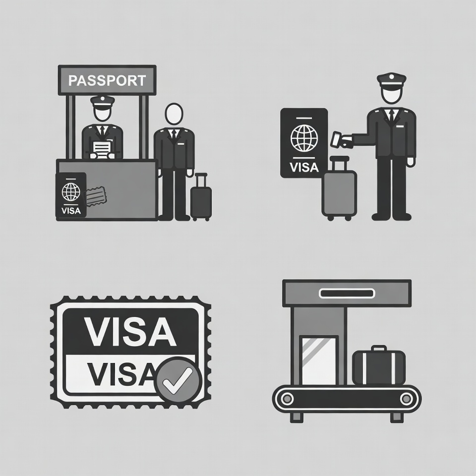 Travel Visa Passport Icons Travel Visa Passport Icons
